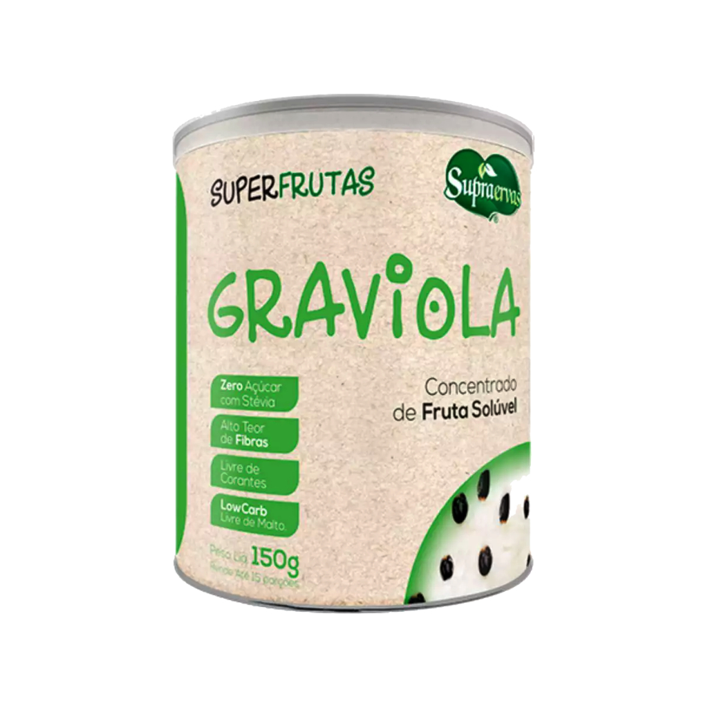 Graviola 150g - Zero Açúcar, Adoçado com Stévia, Livre de Corantes, Low Carb