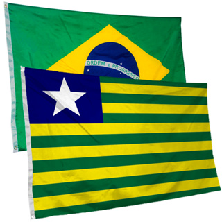 Bandeira Do Piauí + Do Brasil 145cm por 90cm Tecido de Poliéster em Oferta na Shopee