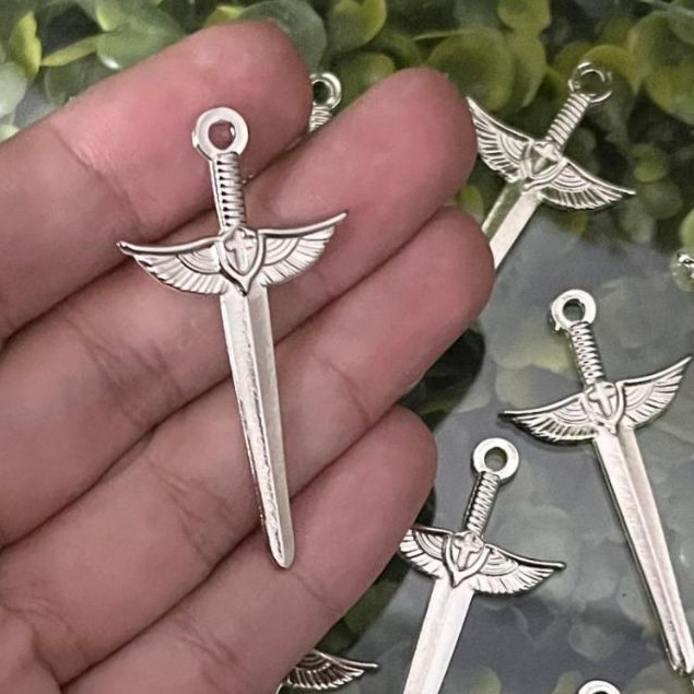 50 Espadas de São Miguel Arcanjo em Metal - Crucifixo de São Miguel Arcanjo Niquel