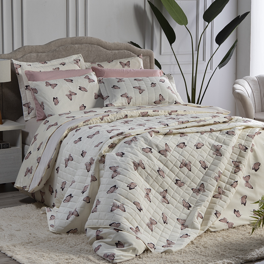 Cobre Leito Borboletas Rosa 3 Peças Queen King Solteiro Casal Matelado Estampado em Oferta na Shopee