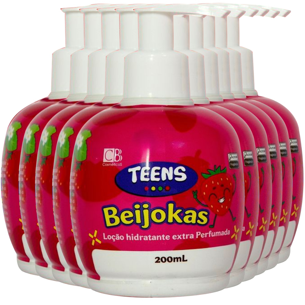 KIT 10 LOÇÃO HIDRATANTE CORPORAL BEIJOKAS CBB COSMÉTICOS PERFUMADA