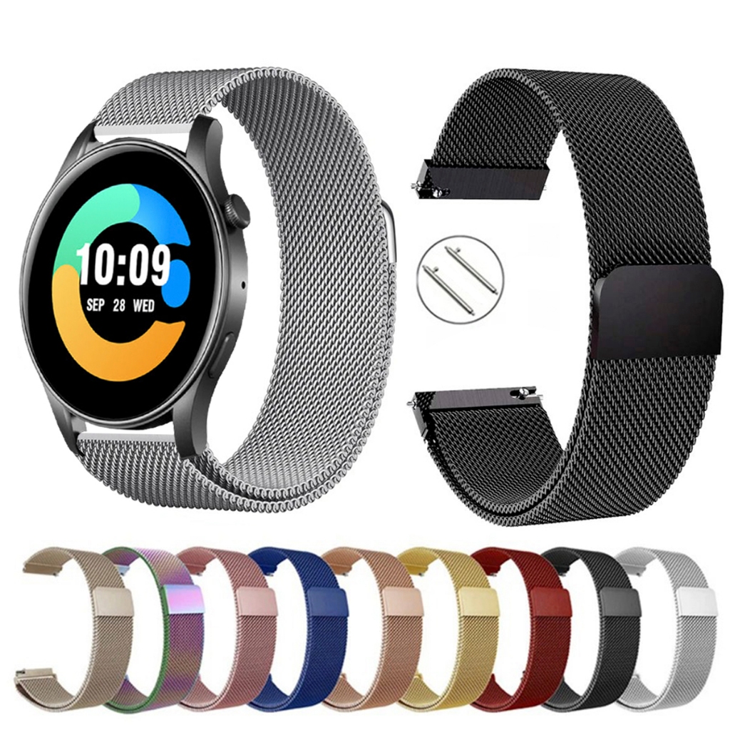Pulseira de 22mm milanesa aço inox para Haylou Solar NEO de Engate Rapido