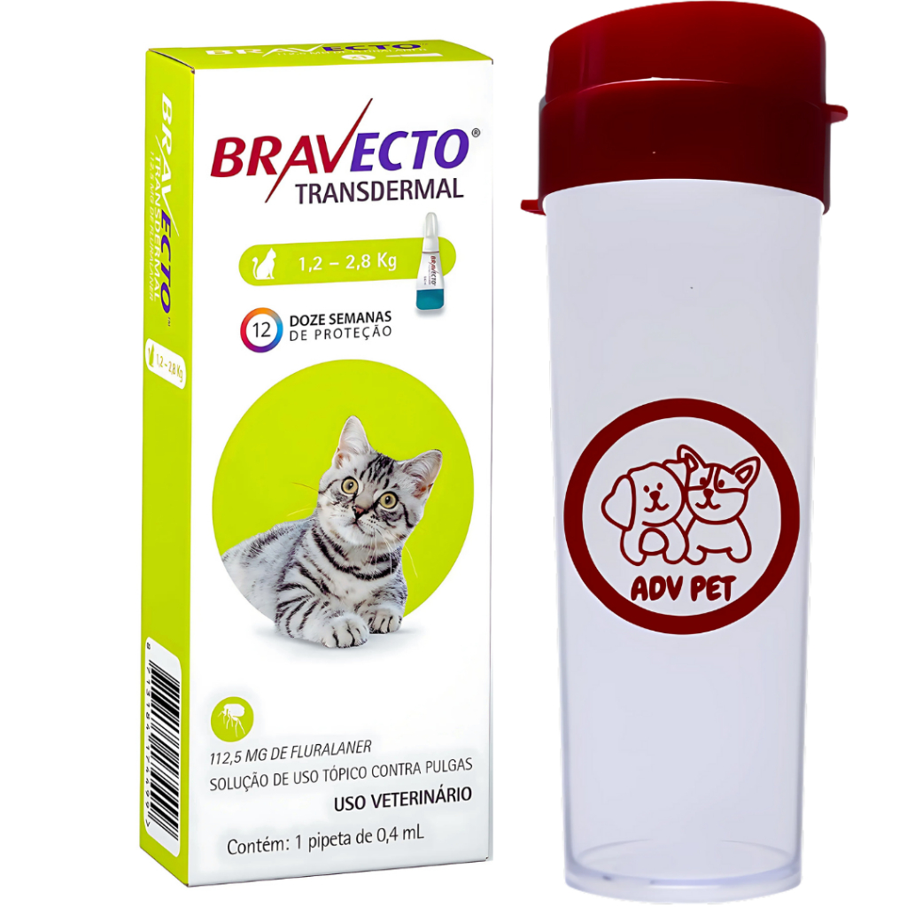 Bravecto Antipulgas Transdermal Gatos 1,2 A 2,8kg Promoção mais brinde