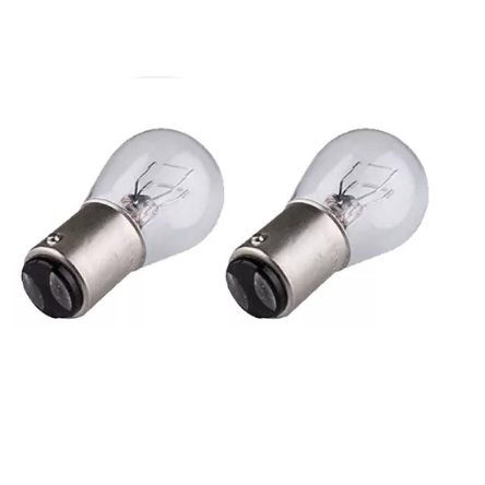 Lampada halogena p/moto lanterna/freio 021/5w (21w/5w) base metálica cristal — imagem 2 de 2