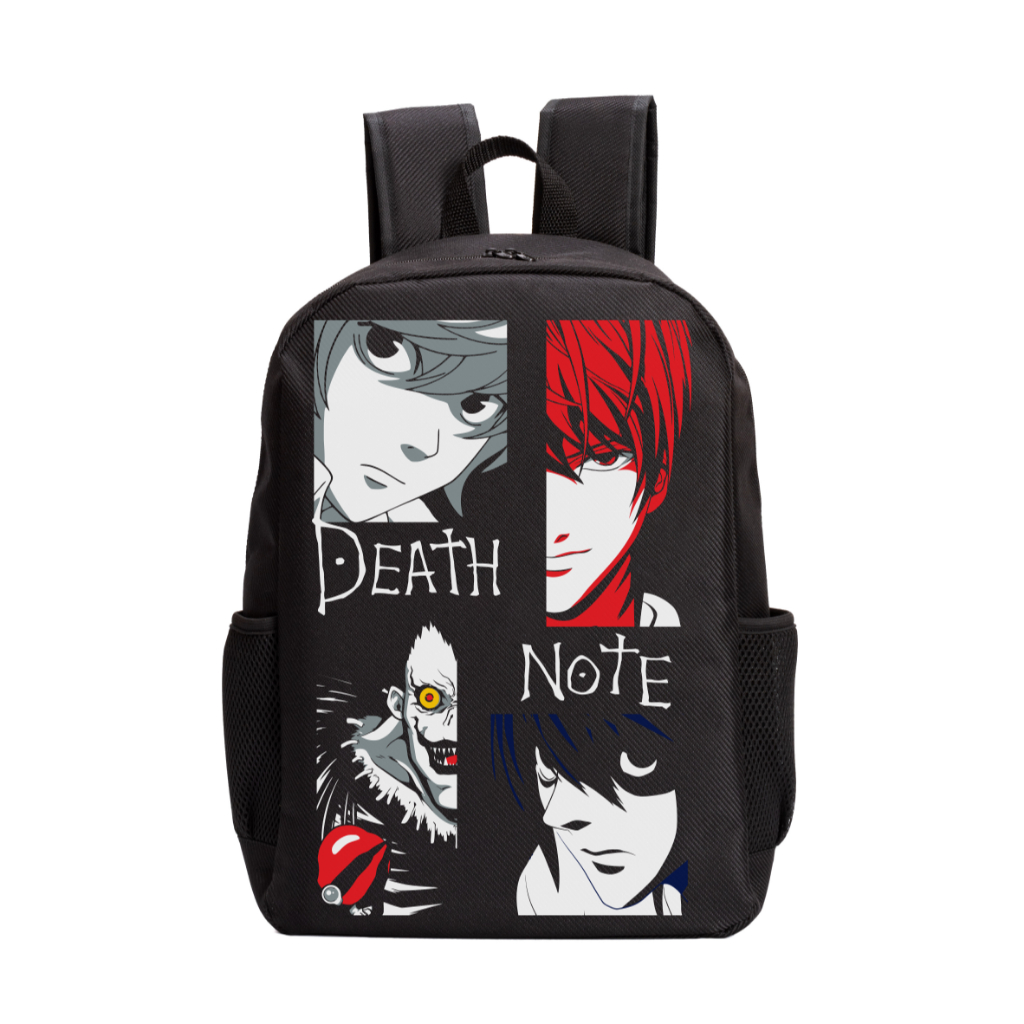 Mochila Masculina Feminina Escolar Trabalho Casual Anime Death Note "Light Yagami L Near Ryuk"