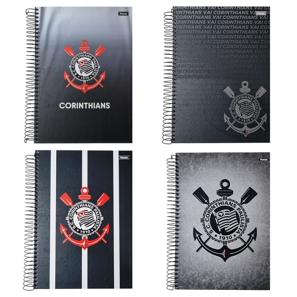 Caderno Corinthians 160fls 10mat Ofc Universitário Espiral