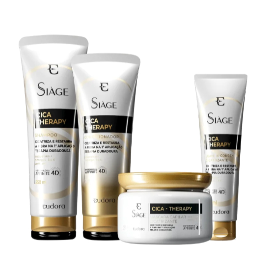 Eudora Kit Siàge Cica-Therapy Shampoo 250ml +  Máscara Capilar 250g + Condicionador 200ml + Leave in 100ml