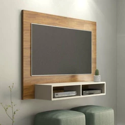 Painel para TV até 40 Polegadas Jazz Viero Móveis Imbuia com Off White