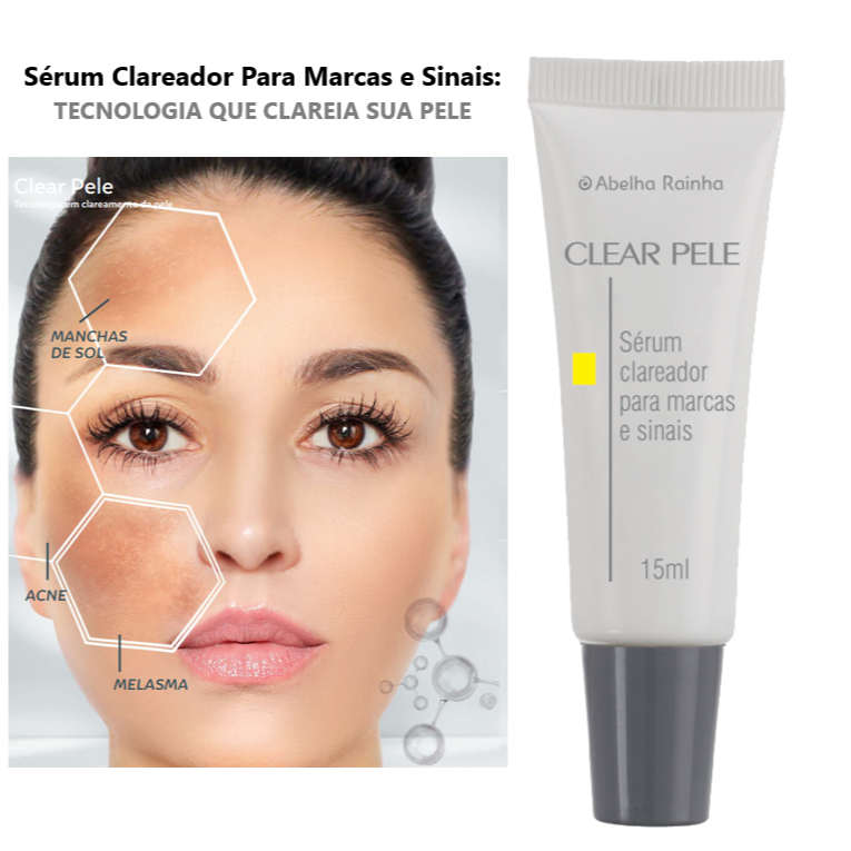 Abelha Rainha Serum Clareador Para Marcas e Sinais Clear Pele - 15ml em Oferta na Shopee