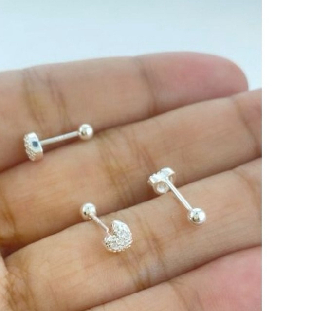 Piercing Coração Para Tragos Todo Prata 925 Legítima em Oferta na Shopee