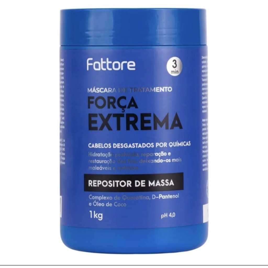 Máscara Repositor de Massa Força Extrema Fattore 1kg NOVA EMBALAGEM em Oferta na Shopee