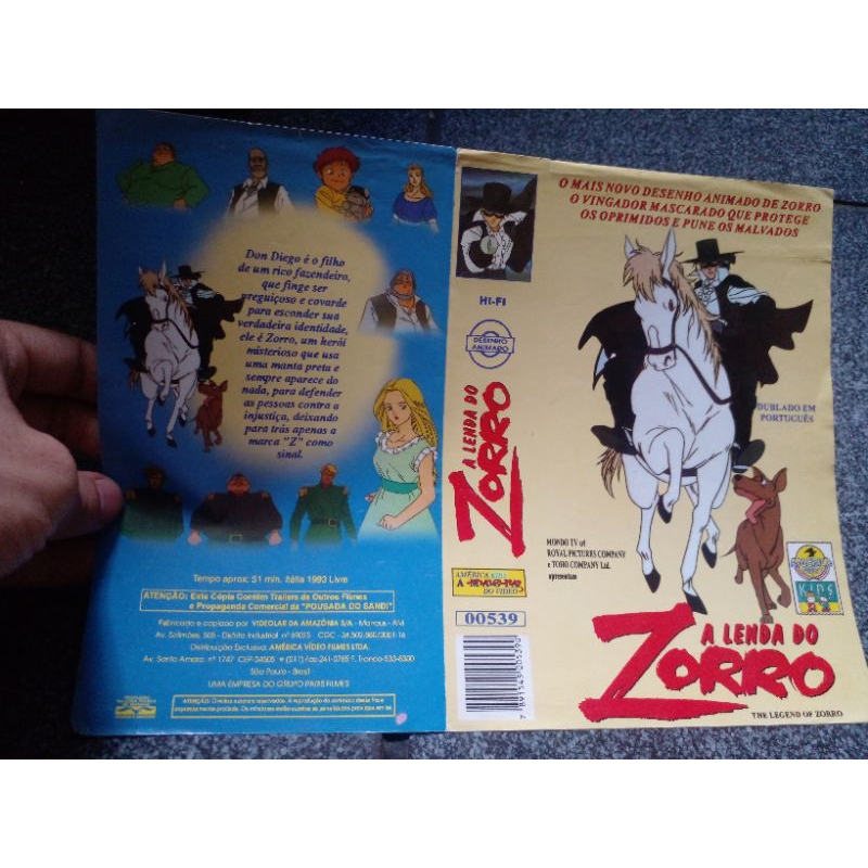 Encarte VHS A lenda do zorro ( NÃO CONTÉM A FITA)