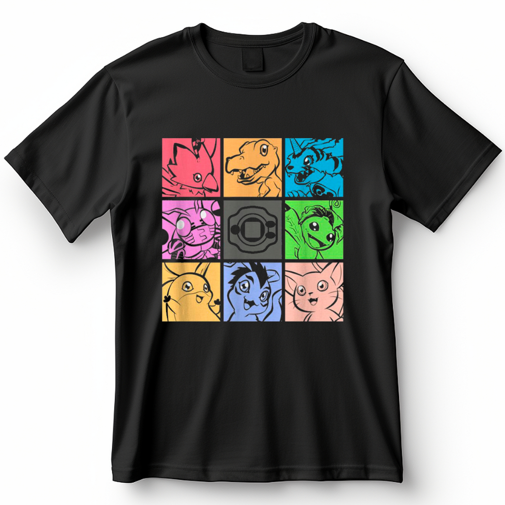 Camisa Digimon Squad Tai Agumon Tailmon Gabumon Blusa Camiseta de Anime 100% Algodão em Oferta na Shopee