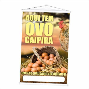 Banner Venda de Ovo Caipira produzido em lona. Cartaz Propaganda Vende-se para comércio Quitandas Mercadinhos Mercearia. em Oferta na Shopee