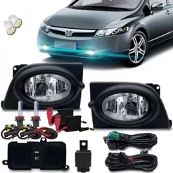 Kit Farol Milha Neblina Civic 2006 2007 2008 + Kit Xenon H11 8000k