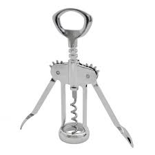 Saca Rolhas Abridor De Garrafa Vinho Cozinha Casa Gourmet Bebida Drink Aço Zincado Profissional - Home & Living