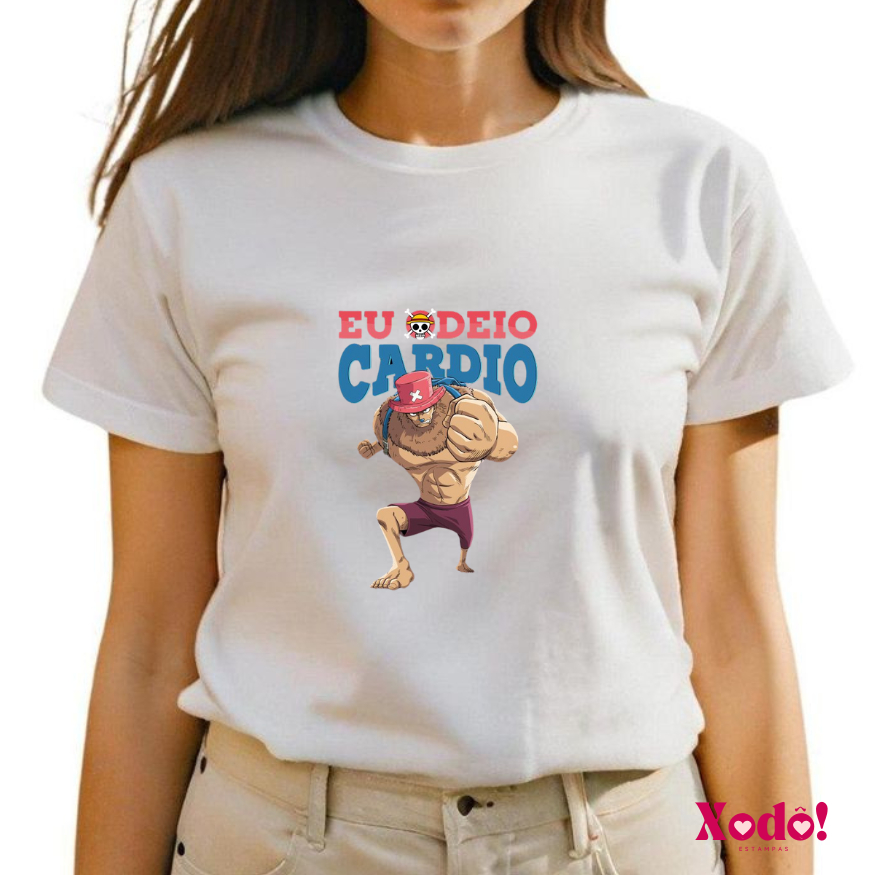 Camiseta Estampada Personalizada Eu Odeio Cardio Academia Exercício Poliéster Unissex