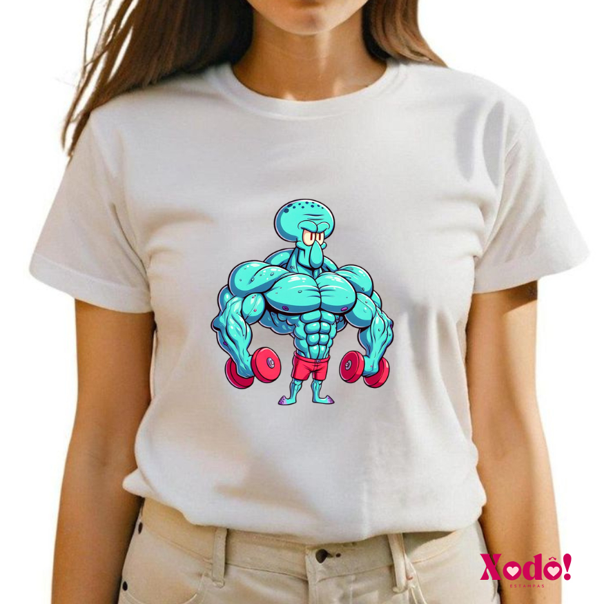 Camiseta Estampada Lula Molusco Unissex Academia Treino Exercício Poliéster