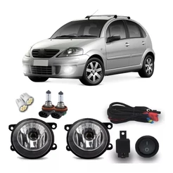 Kit Farol Milha Neblina Auxiliar C3 2009 2010 2011 2012 2013 Com Lampadas