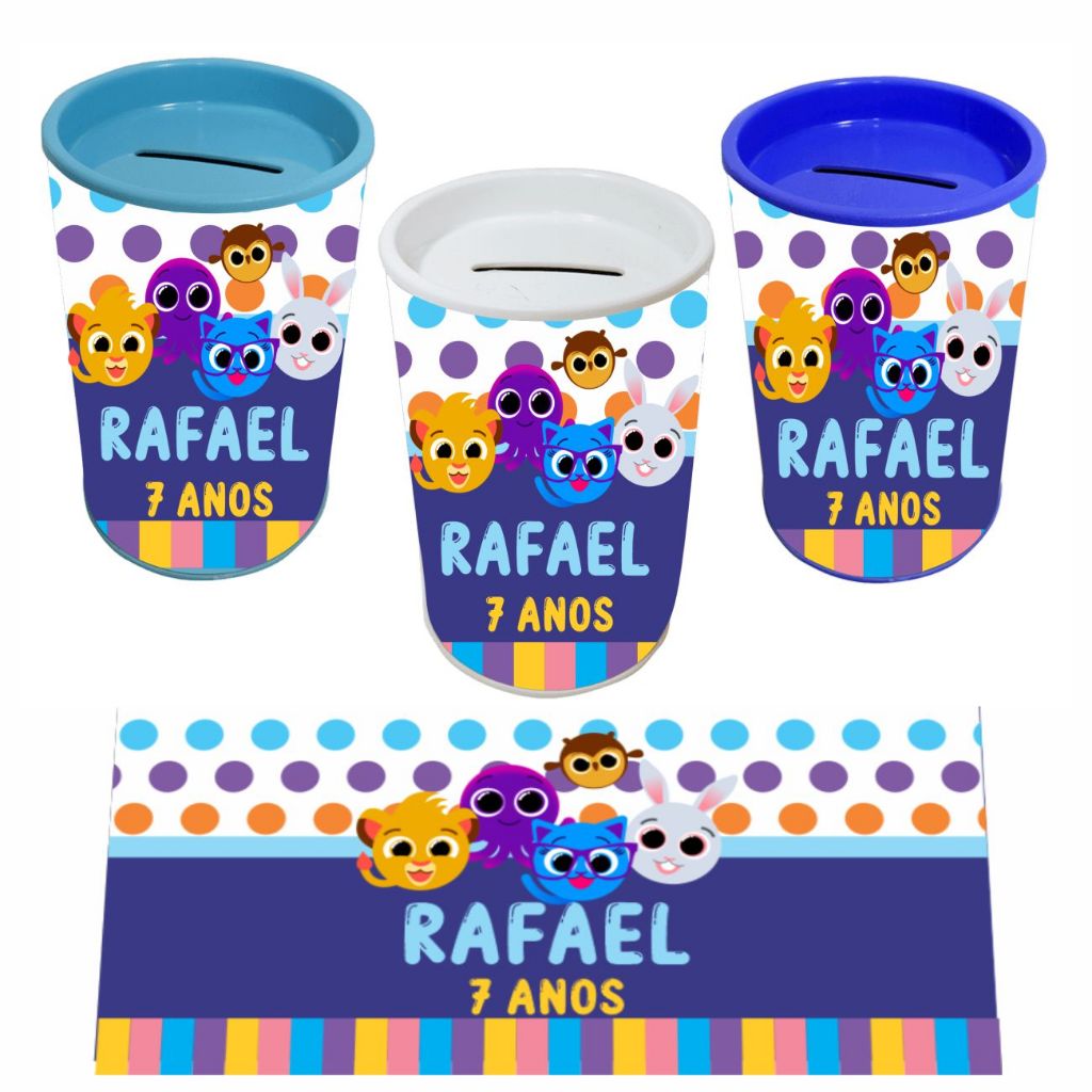 Lembracinha de Aniversario Bolofofo Infantil - Cofrinho Personalizado Para Convidado