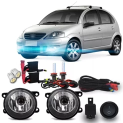 Kit Farol Milha Neblina Auxiliar C3 2009 2010 2011 2012 2013 + Kit Xenon 8000k