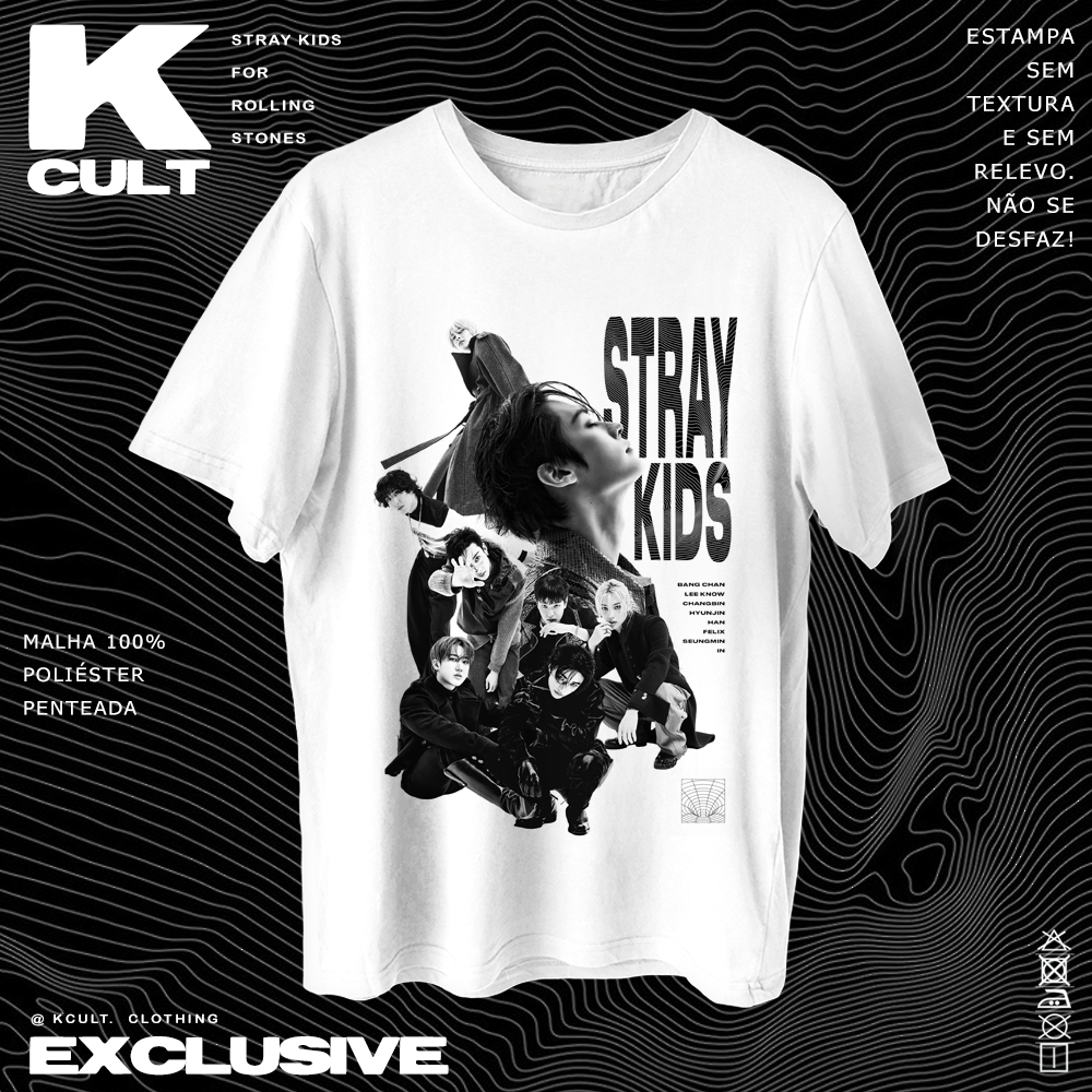 Camiseta Unissex STRAY KIDS 'for Rolling Stones UK' SKZ Kpop Aesthetic em Oferta na Shopee