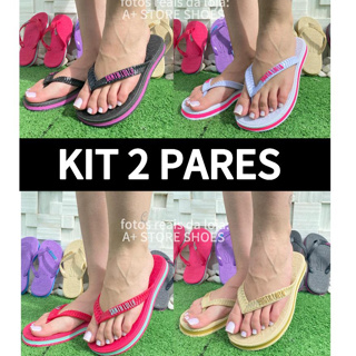 Kit 2 Pares Chinelo Feminino Papete Ortopédico SL Confortável Promoção em Oferta na Shopee
