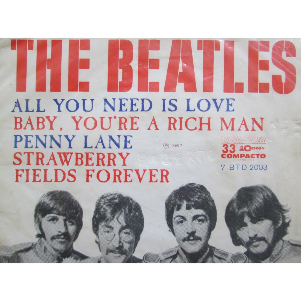 Compacto Vinil - THE BEATLES / 1967 / Faixa Dupla / Capa Sanduiche / Penny Lane / All You Need Is Love / Raríssimo