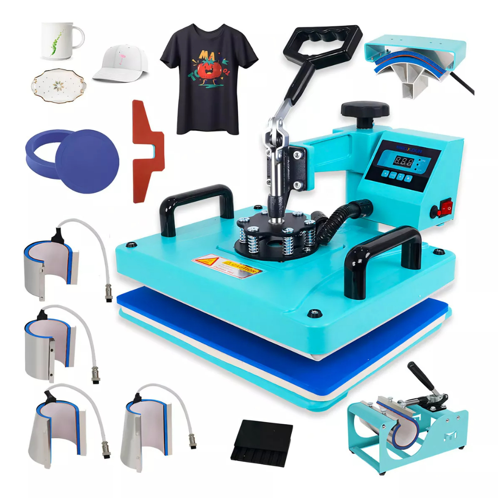 Prensa Sublimaça Plana 10 Em 1 29x38cm Prensa Termica Azul Mecolour em Oferta na Shopee