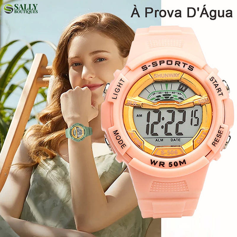 Relogio Feminino À Prova D água Digital Luxo Original Esportivo Eletrônico Presente Feminino em Oferta na Shopee