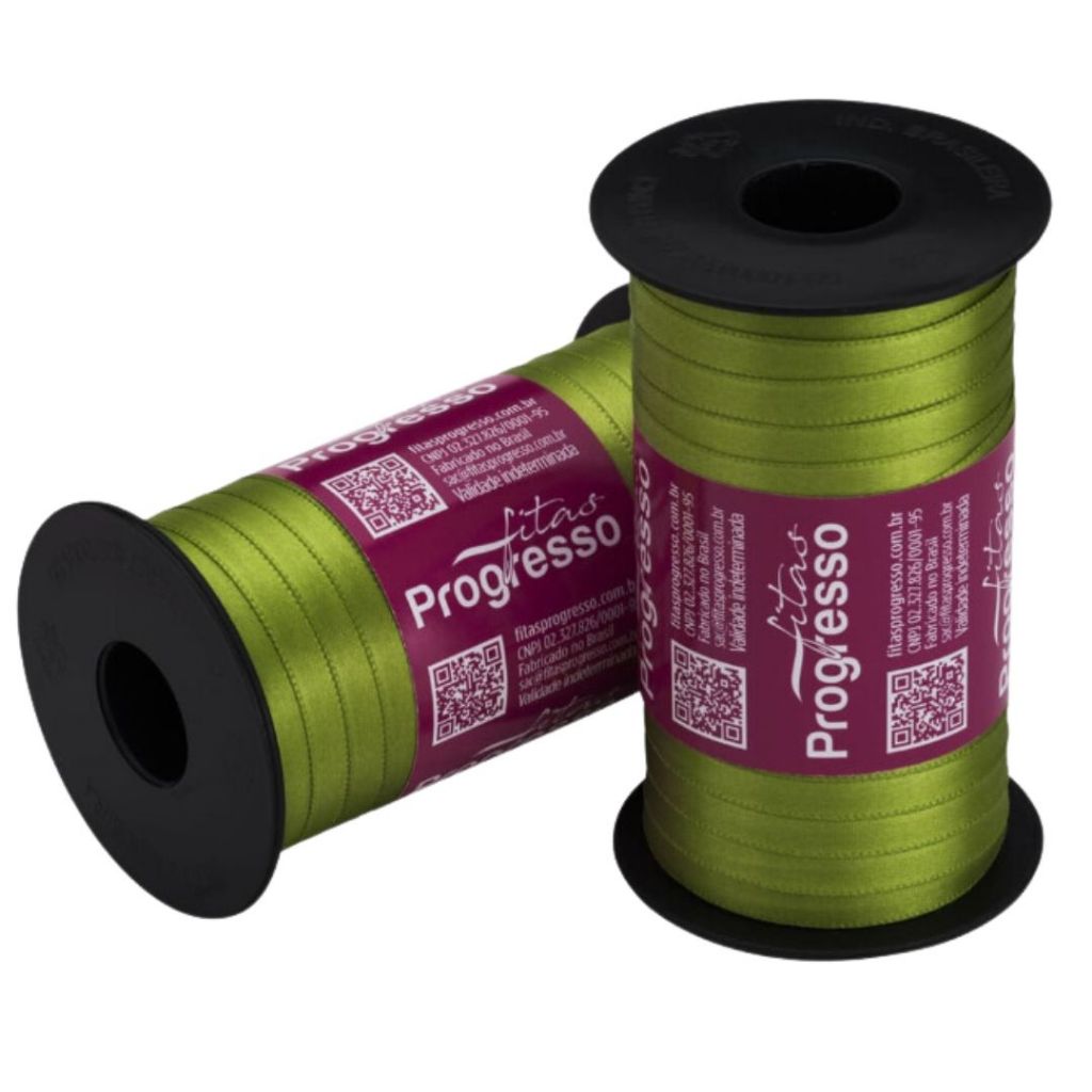 1~4 Fita de Cetim Verde Folha 100 Metros 7Mm - Cód-677// - Stationery