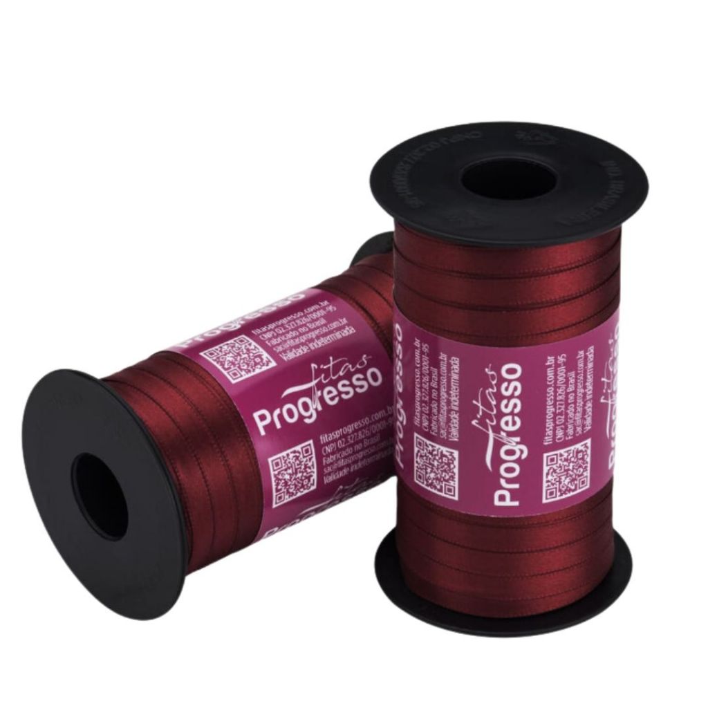 1~4 Fita de Cetim Vinho 100 Metros 7Mm - Cód-389