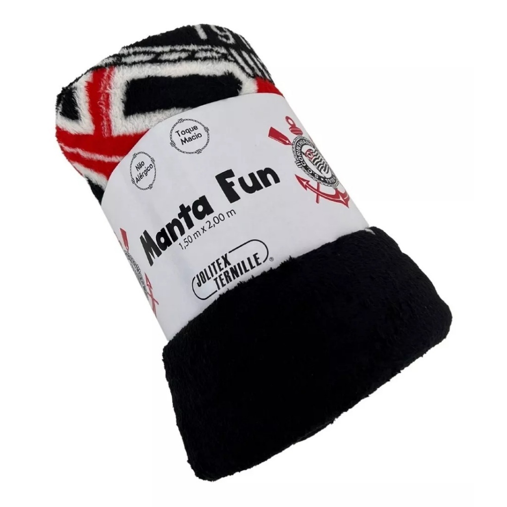 Manta Vai Corinthians Jolitex- Soft- Toque Macio em Oferta na Shopee