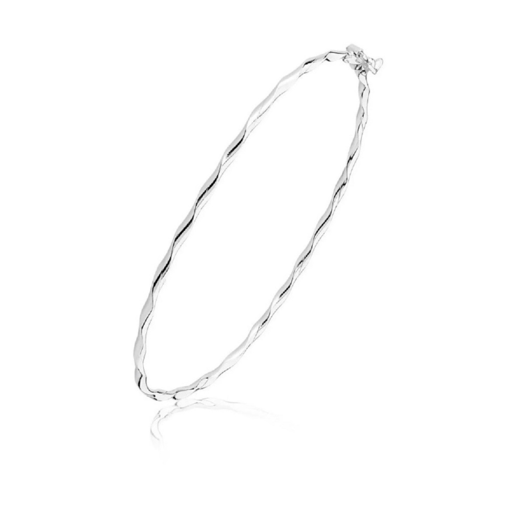 Bracelete de Prata 925 Fio Ondulado Luxo em Oferta na Shopee
