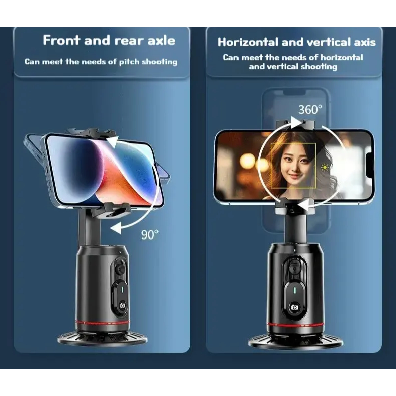 Selfie Stick Tripod 360° AutoFace Tracking,Pan-Tilt,controlador destacável para transmissão ao  vivo e selfie Q02