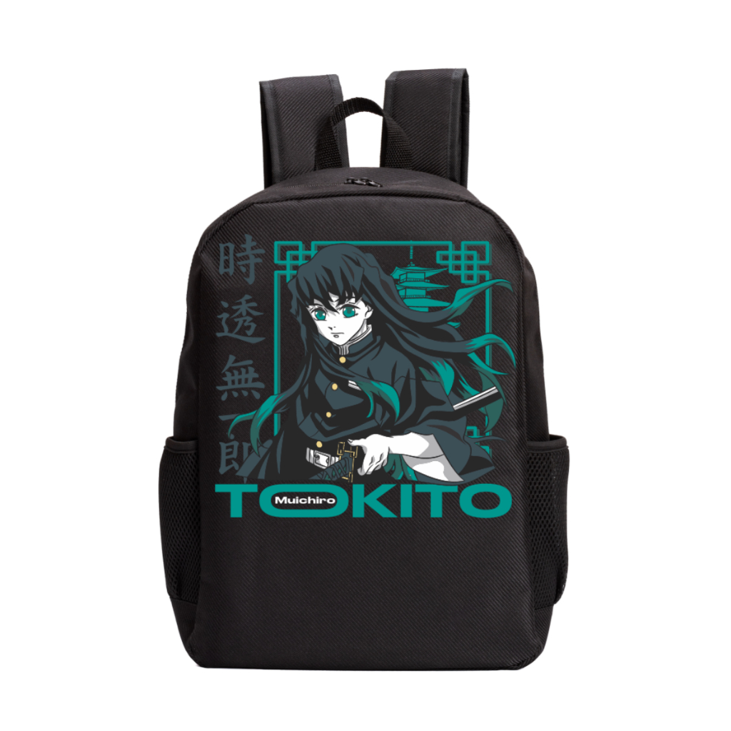 Mochila Masculina Feminina Escolar Trabalho Casual Anime Demon Slayer "Muichiro Tokito" em Oferta na Shopee