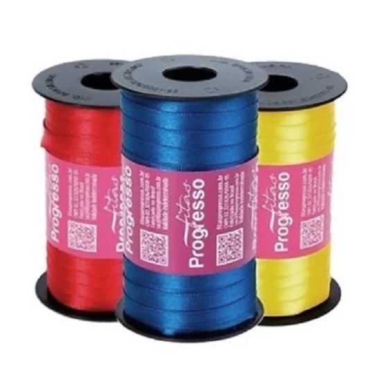 Fita De Cetim 7Mm N°1 Rolo Com 100 Metros Progresso Para Decoração Alta Qualidade Ótimo Custo-Benefício