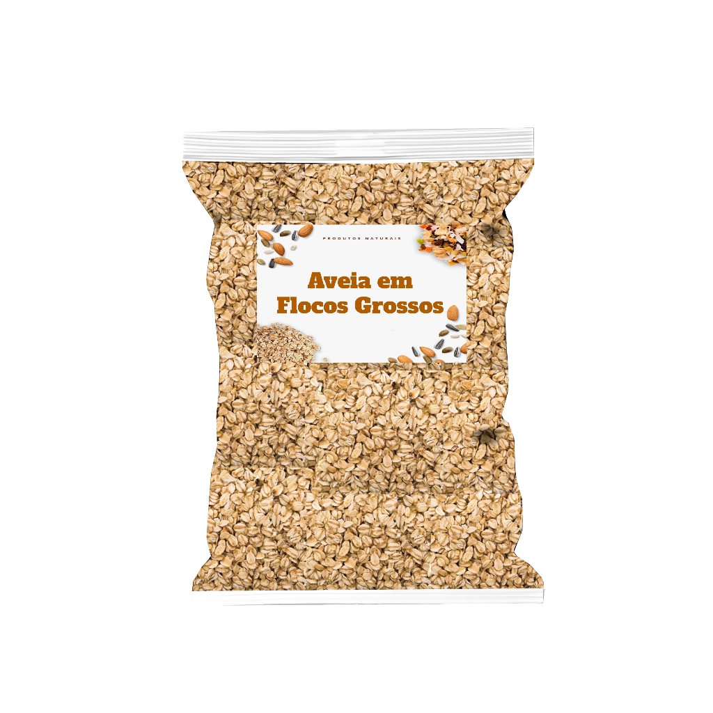 Aveia Em Flocos Grossos - Rica Em Fibras E Proteínas 500Gr em Oferta na Shopee