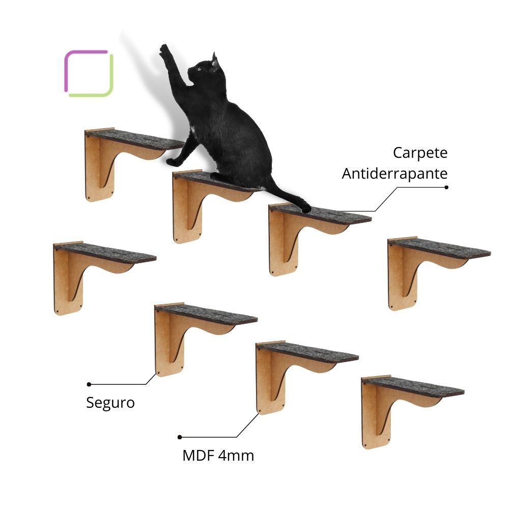 Acessórios para playgrounds de gato nichos degraus comedouro prateleiras ponte suspensa em mdf