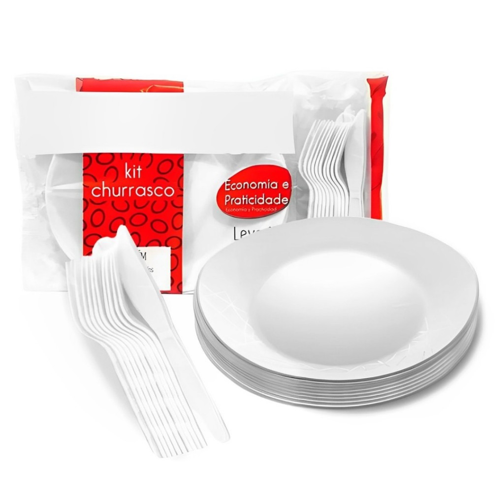 Kit Churrasco Descartável Refeição Prafesta C/10 Unidades em Oferta na Shopee