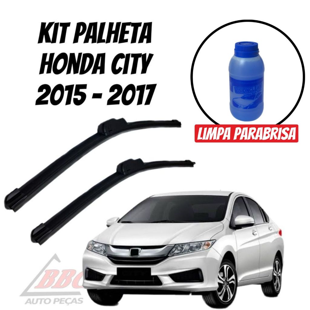 Kit 2 Palhetas Limpador De Parabrisa Dianteiro Honda City 2015 - 2017 em Oferta na Shopee