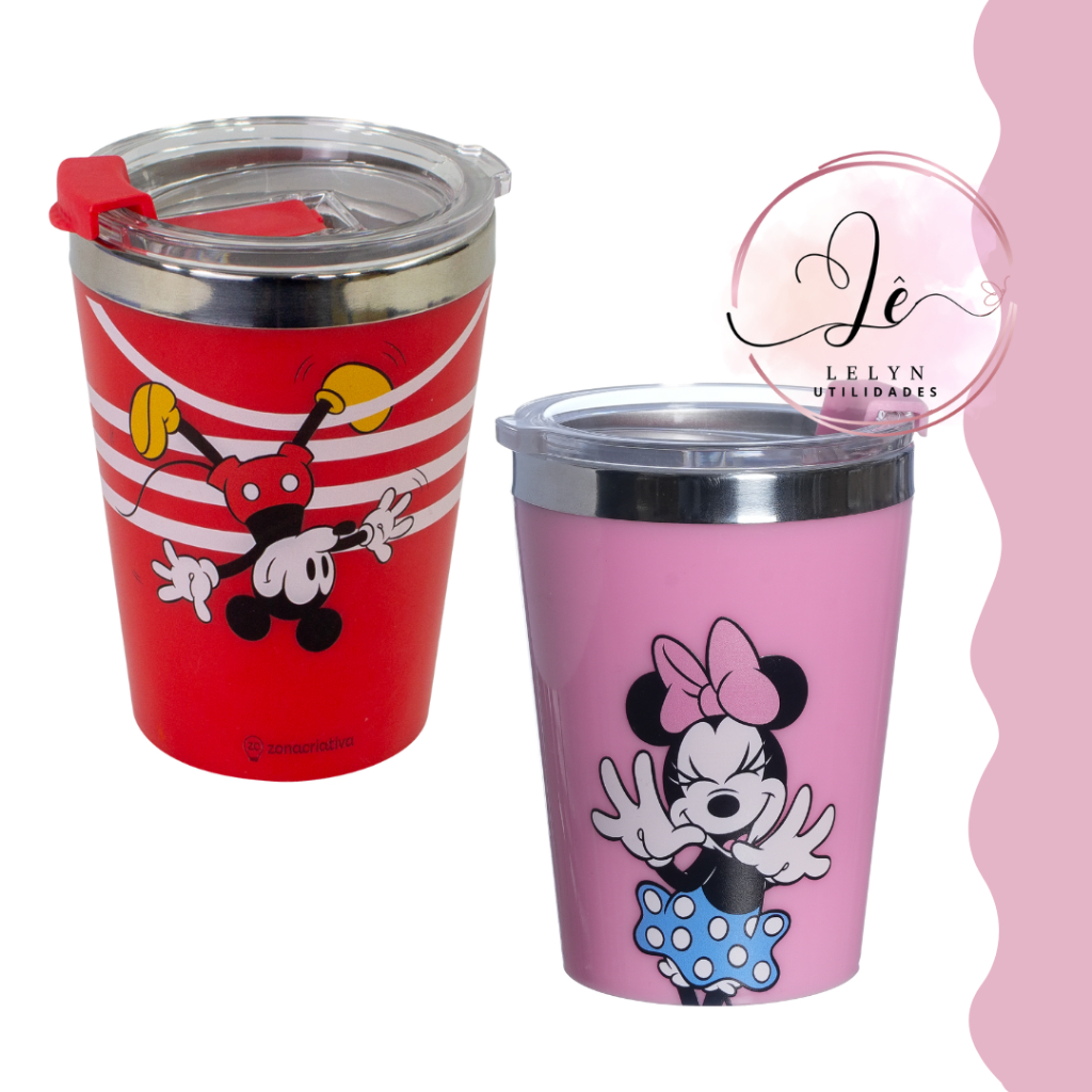 Copo Mickey Mouse e Minnie Mouse Viagem Snap 300ml em Oferta na Shopee