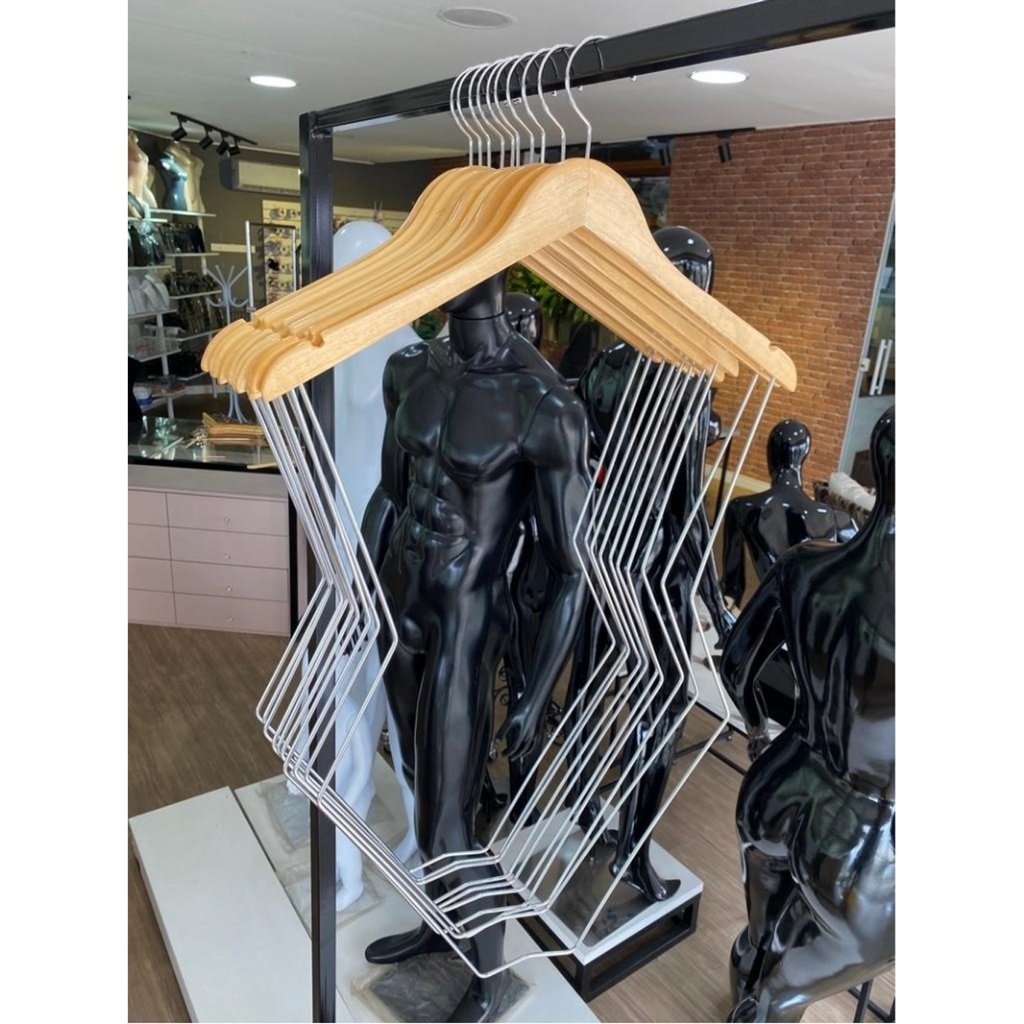 Cabide Silhueta Colan Adulto Madeira 1 unid