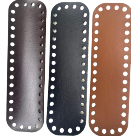 KIT 05 fundos base 20x06 em couro sintético para crochê