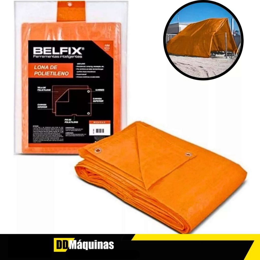 Lona Encerado Polietileno 3 x 2 Laranja - Bel - Home & Living