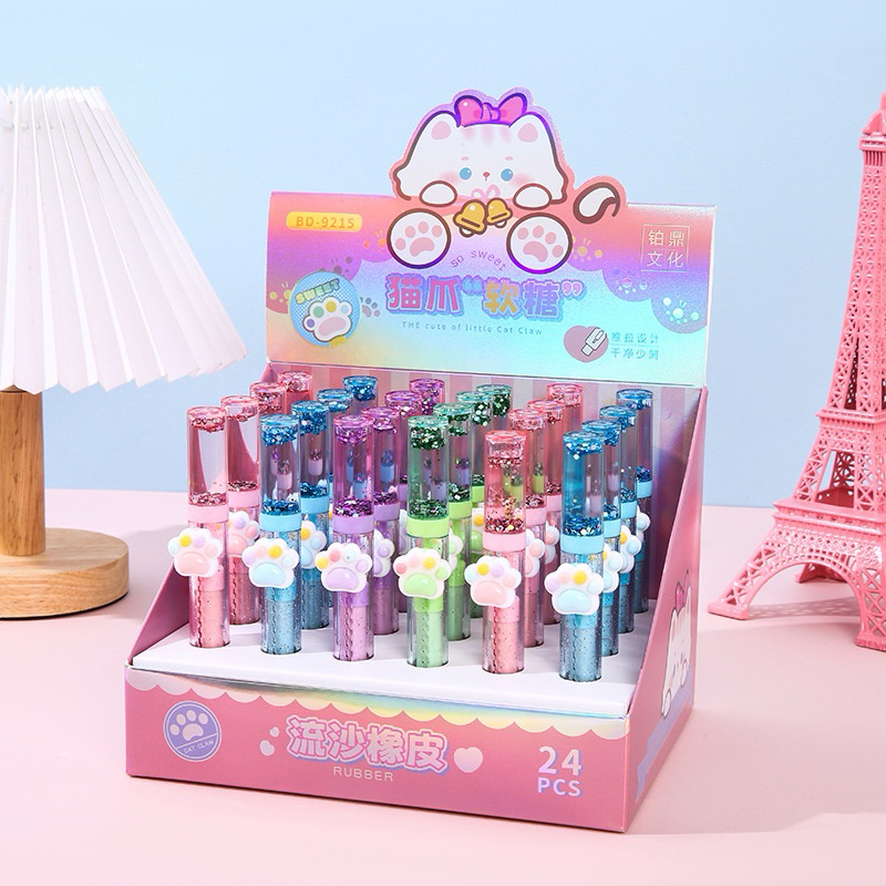 Kit 4/8/12  peças Borracha Escolar Retratil Sweep de Urso e Unicórnio e patinho em Oferta na Shopee