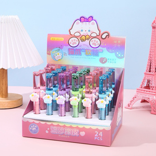 Kit 4/8/12  peças Borracha Escolar Retratil Sweep de Urso e Unicórnio e patinho em Oferta na Shopee