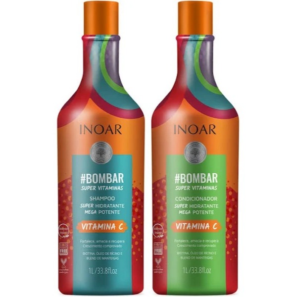 KIT INOAR BOMBAR SHAMPOO 1L+CONDICIONADOR 1L