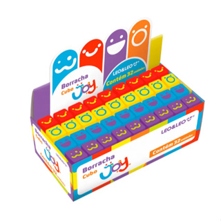 Borracha Cubo Decorada Joy  Leo&Leo em Oferta na Shopee