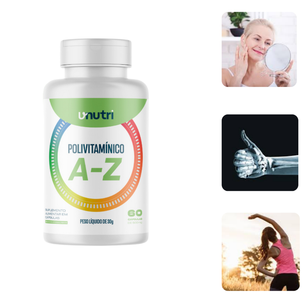 Polivitamínico AZ  VNutri  60 cápsulas Vitaminas A C D E B1 B2 B6 B12